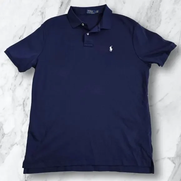Polo by Ralph Lauren Men's Navy Blue Polo Shirt Large - Picture 11 of 11